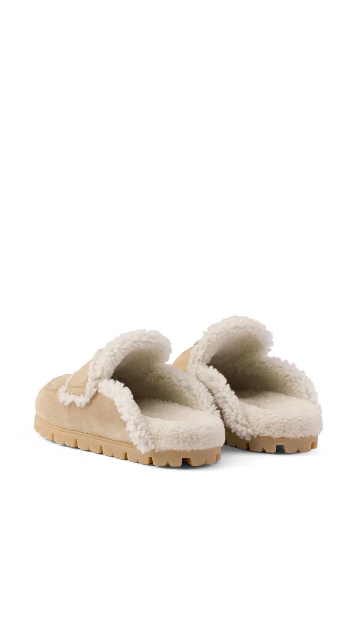 Triangle Logo Shearling Slippers